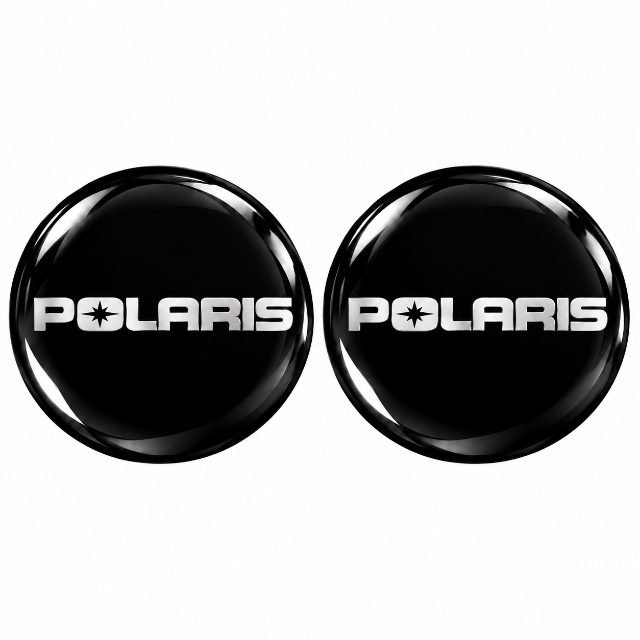 Polaris Gümüş Siyah 2 Adet Damla Kabartmalı 3D Etiket Sticker Redlinegrafik