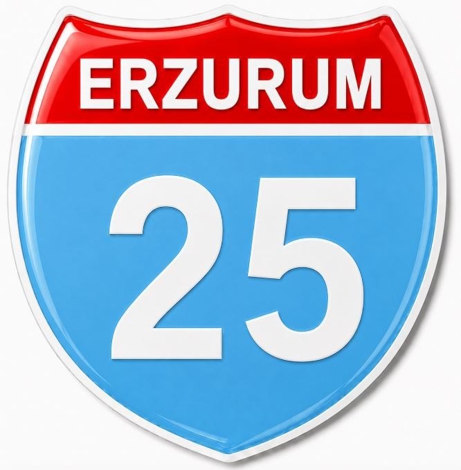 Redlinegrafik Erzurum 25Plaka Kodlu 3D Kabartmalı Araç 1 Adet Sticker Etiket mavi beyaz Renk