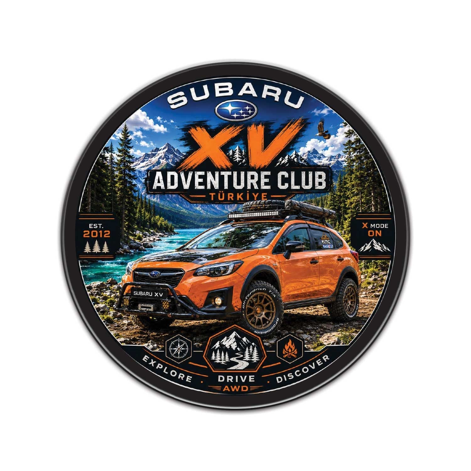 Redlinegrafik Subaru XV Türkiye Grup 3D Damla Sticker 1 Adet Model 1 