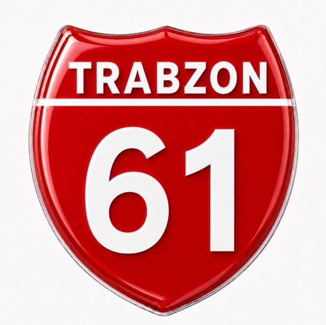Redlinegrafik 61 Trabzon Plaka Kodlu 3D Kabartmalı Araç 1 Adet Sticker Etiket Kırmızı  Beyaz