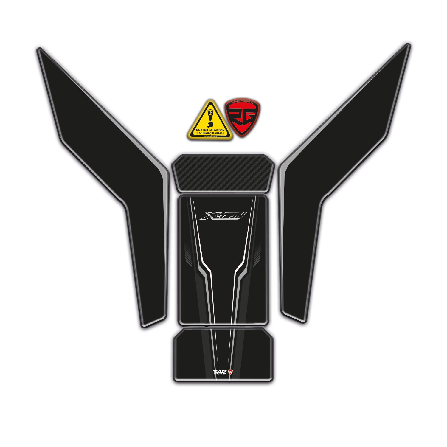ADV750 ADV 750 2025 Karbon Siyah Görünümlü Tank Koruyucu Pad  3D Kabartmalı Pad Sticker Etiket Redlinegrafik