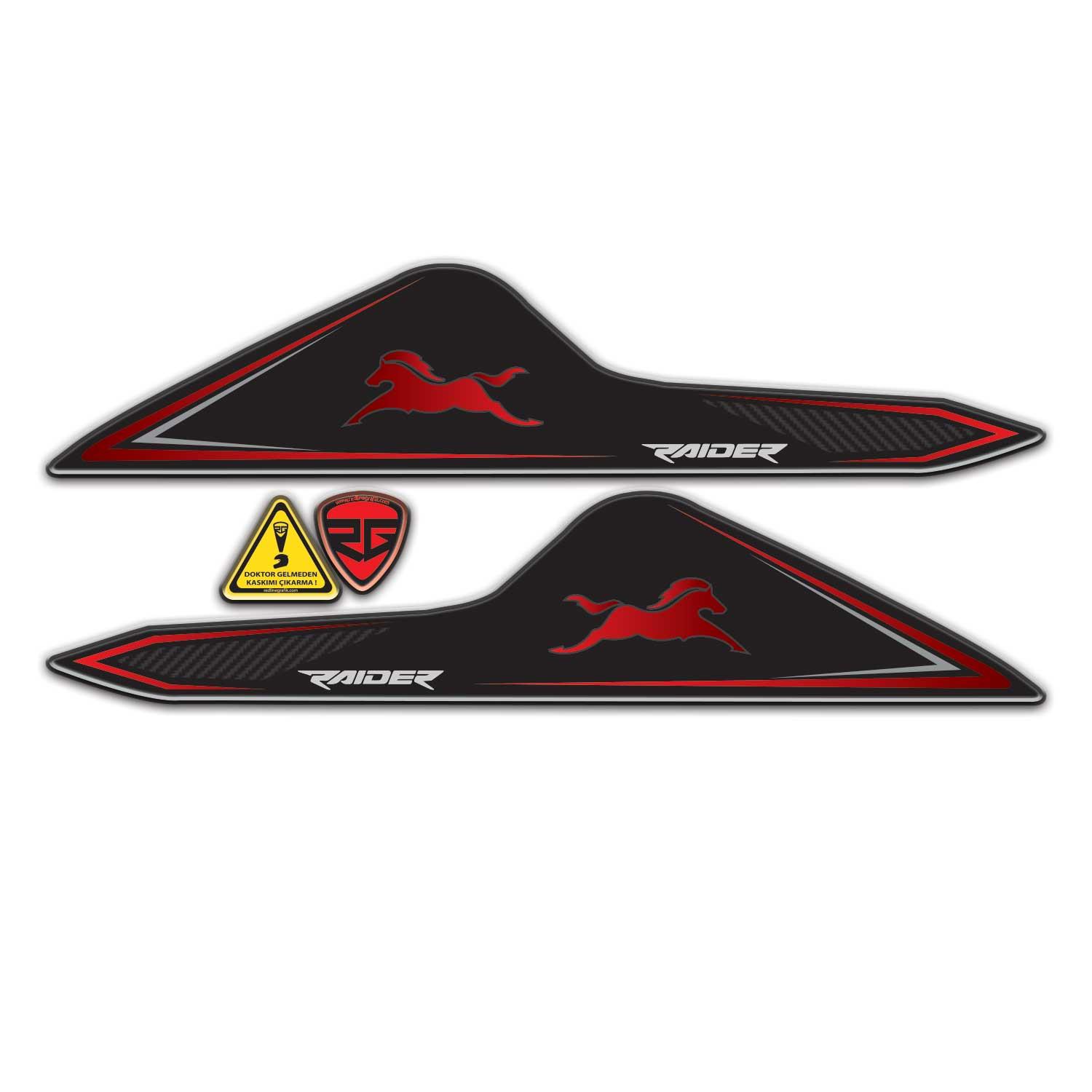 TVS Raider Kuyruk Sticker Pad Kırmızı Siyah Tasarım Redlinegrafik