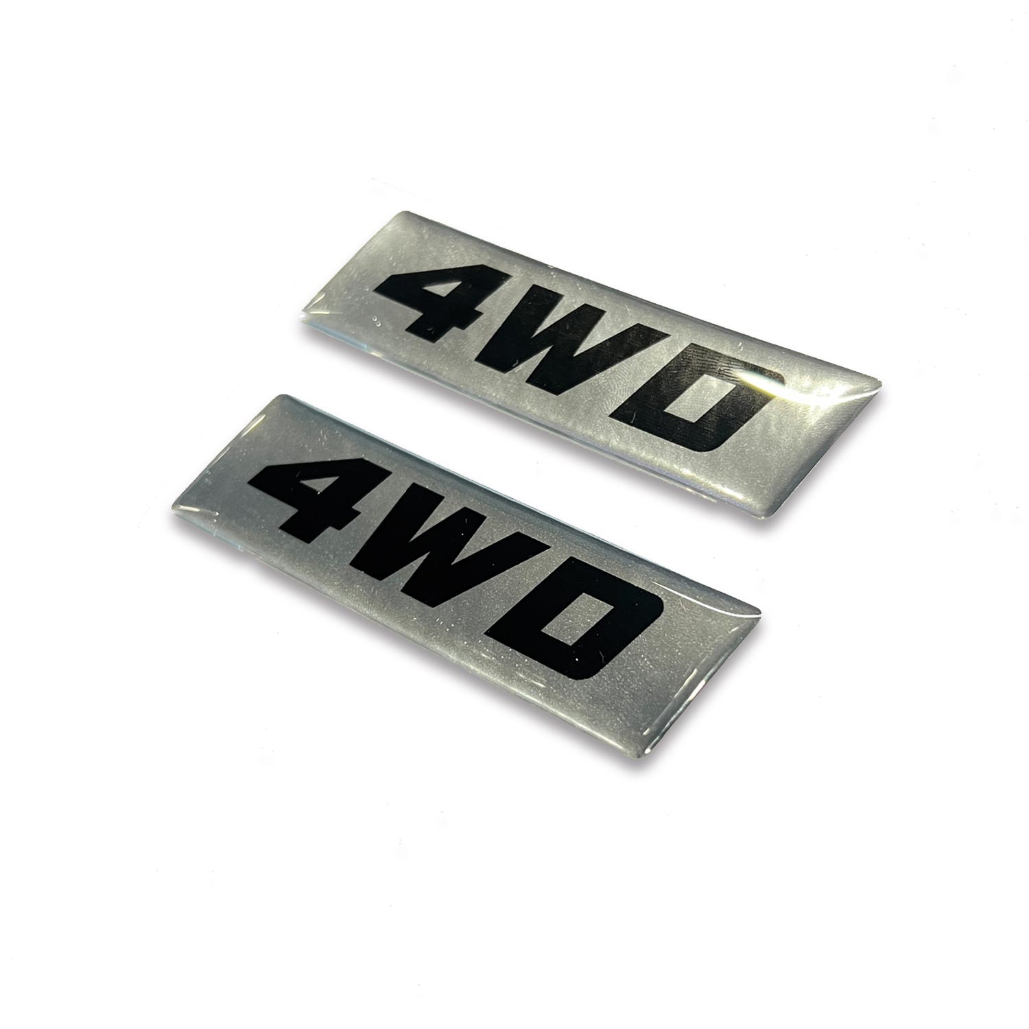 4WD Off Road Araç Gümüş Siyah 3d Sticker 2 Adet Kabartmalı Sticker 