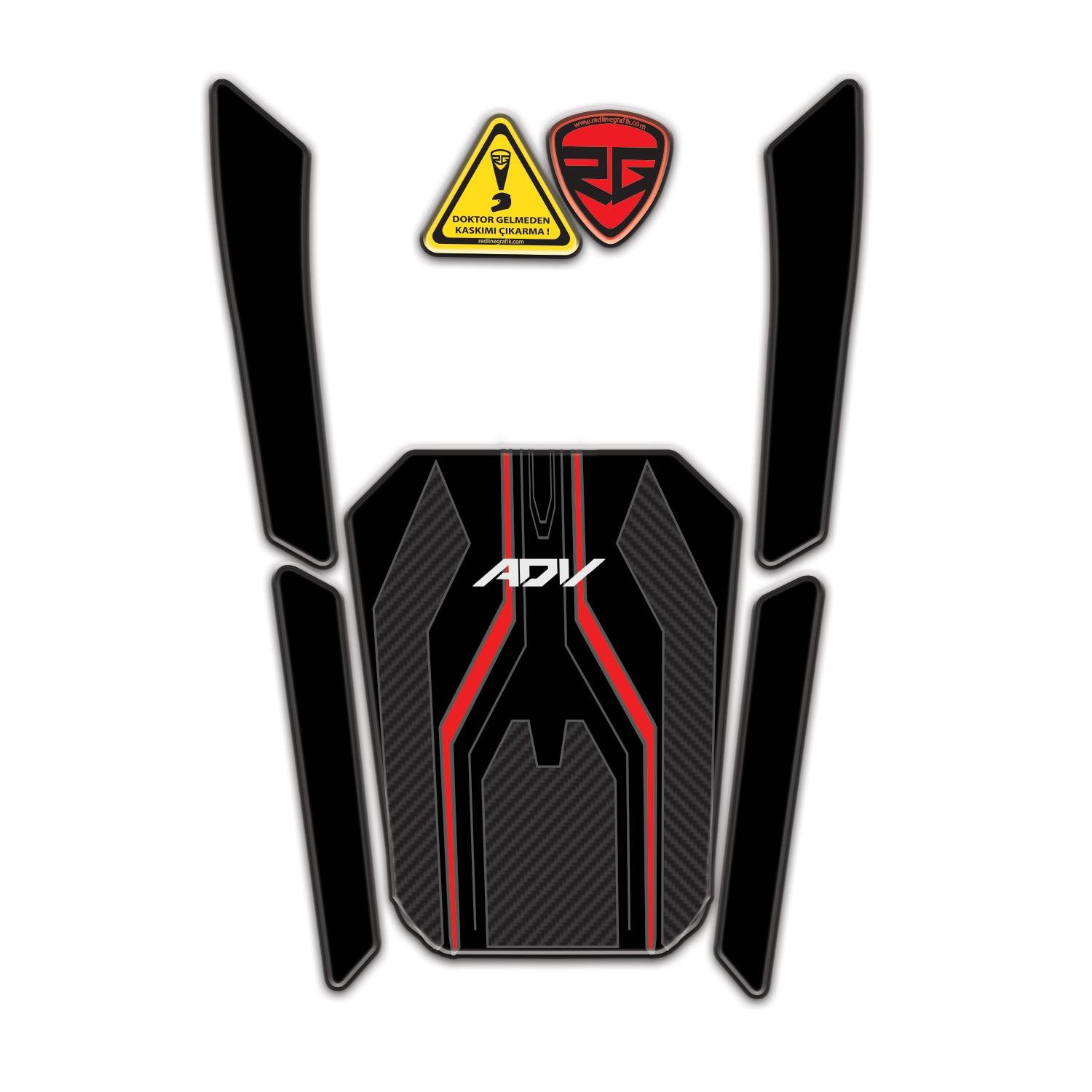 Redline Grafik Honda ADV 350 2023-2025 Uyumlu Kırmızı Siyah Tank Pad