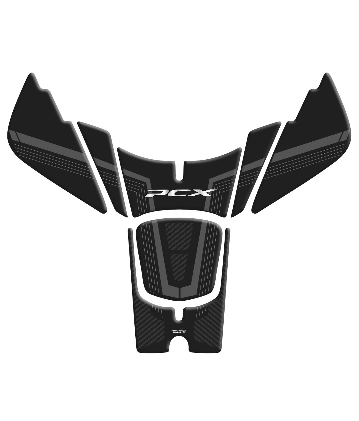 Honda PCX 2025 Karbon Gri Tank Pad Redline Grafik