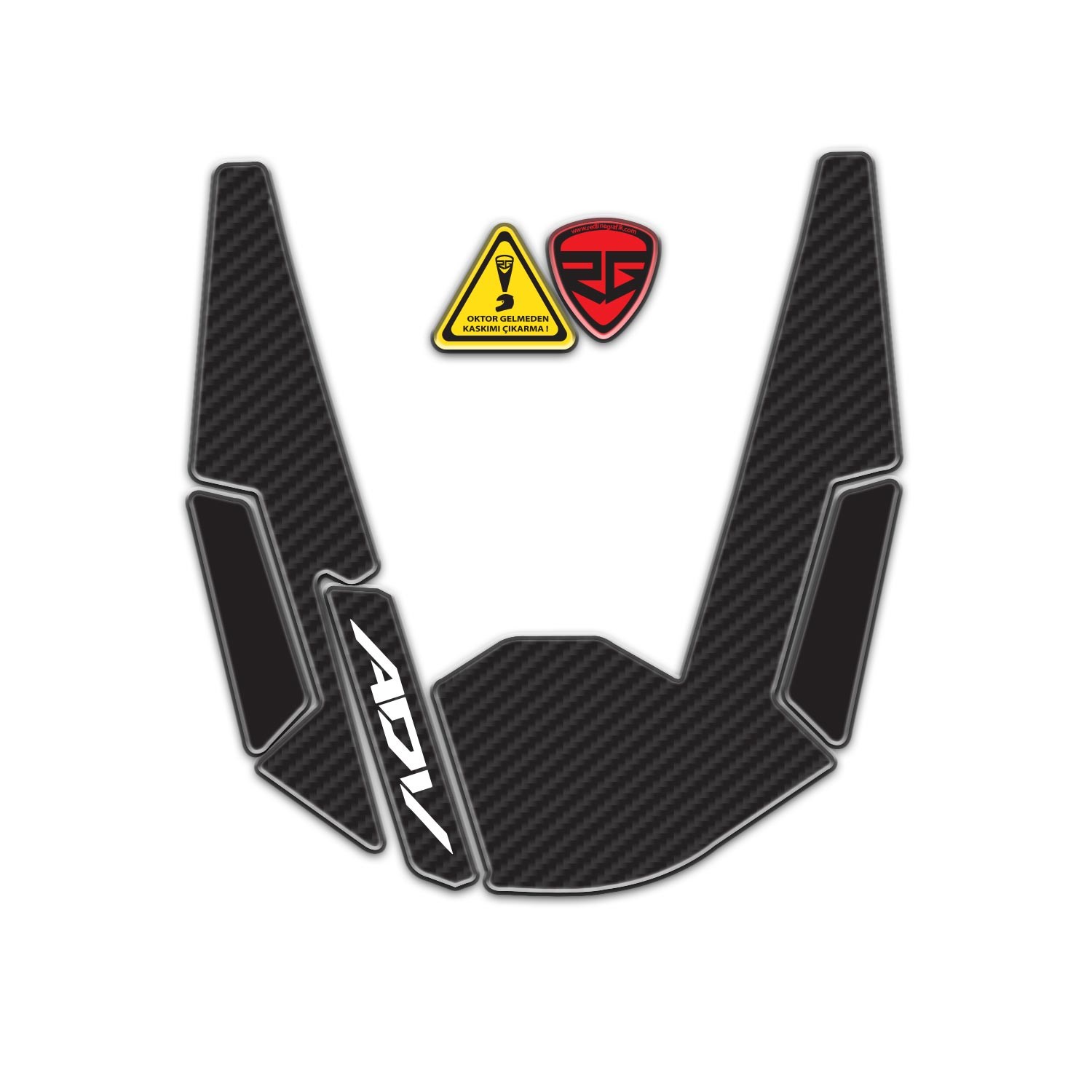 ADV350 Karbon Görünümlü Çamurluk 3D Kabartmalı Pad Sticker Etiket Redlinegrafik 