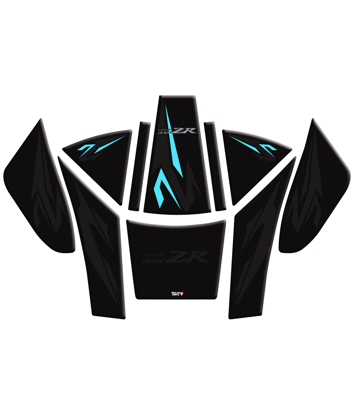 RayZR Turkuaz Mavi Tank Pad Set Yamaha Uyumlu Redline Grafik