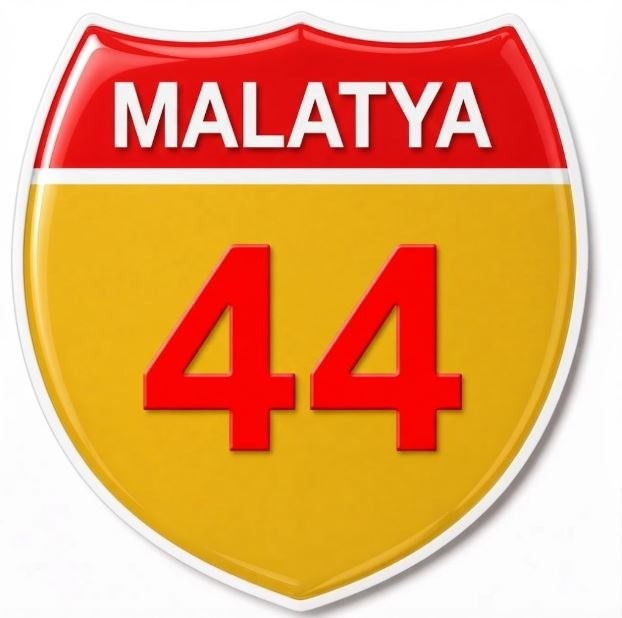 Redlinegrafik Malatya 44Plaka Kodlu 3D Kabartmalı Araç 1 Adet Sticker Etiket sarı kırmızı Renk