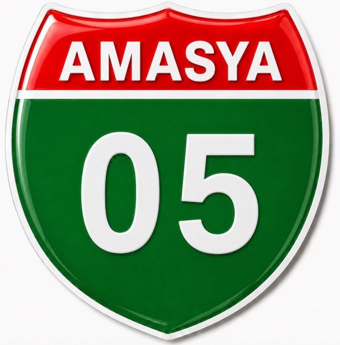 Redlinegrafik Amasya 05 Plaka Kodlu 3D Kabartmalı Araç 1 Adet Sticker Etiket yeşil beyaz  Renk