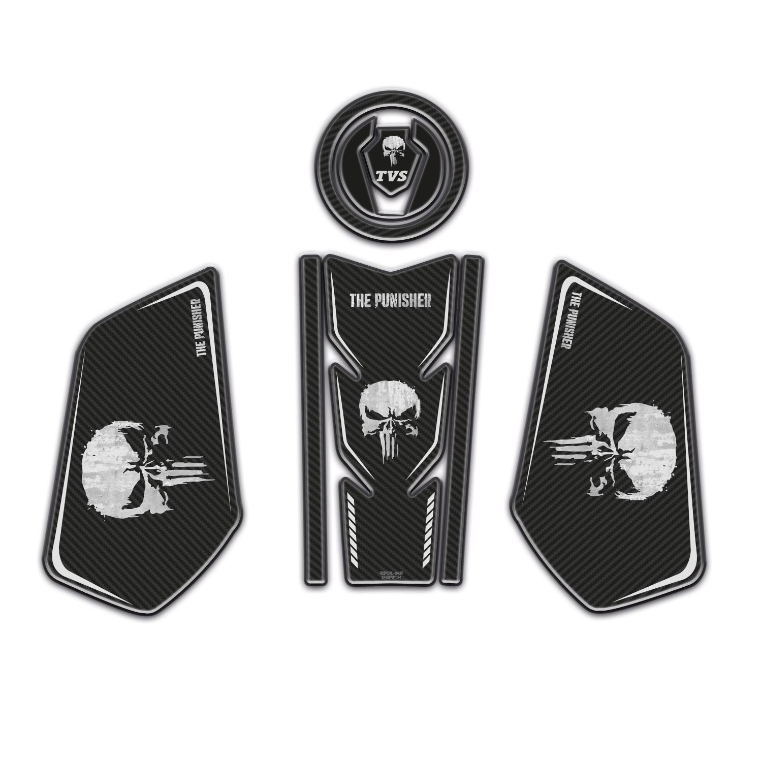 TVS Raider Punisher Edition Tank Pad Sticker Seti Redlinegrafik