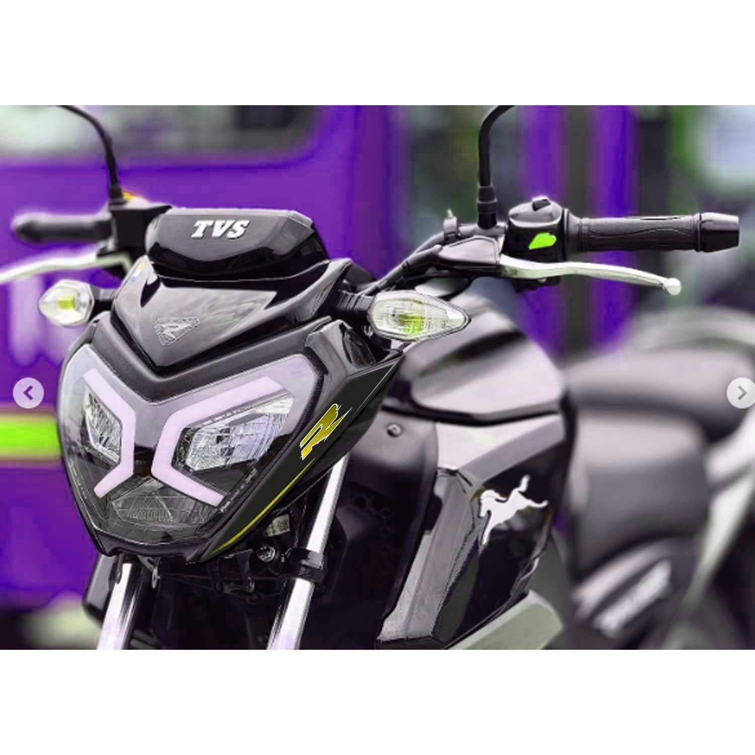 TVS Raider Far üstü Kafa Grenaj Sticker Set Siyah Sarı Tasarım Redlinegrafik