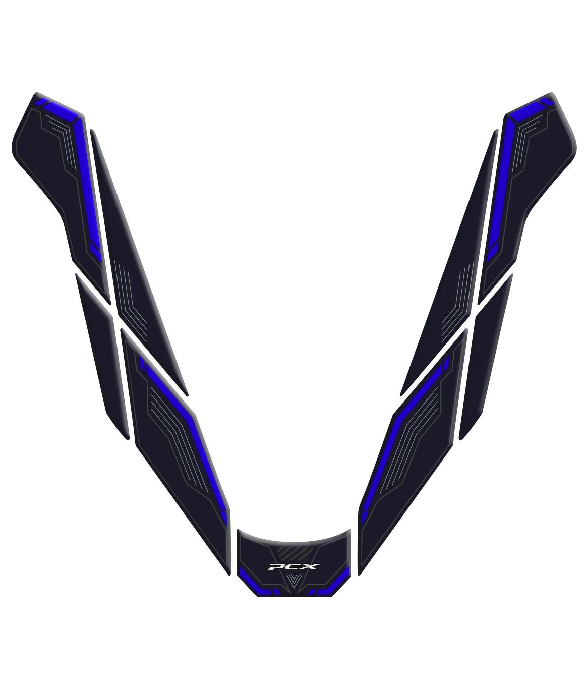 Honda PCX 2025 Mavi Far Üstü Pad Redline Grafik