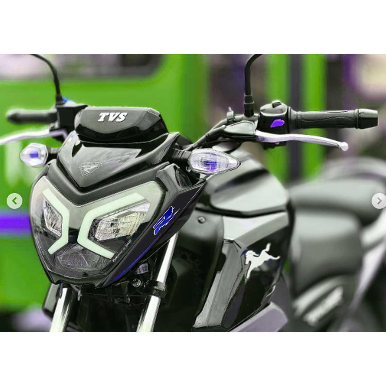 TVS Raider Far üstü Kafa Grenaj Sticker Set Siyah Mavi Tasarım Redlinegrafik