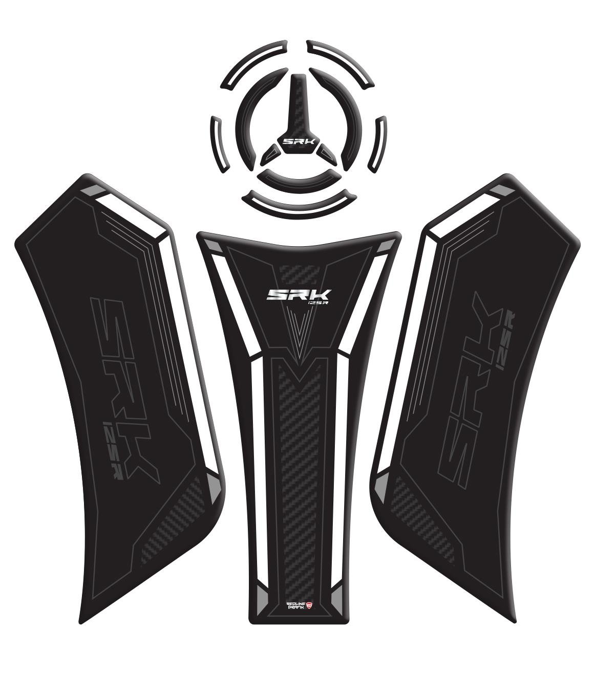 RKS SRK 125 Beyaz Tank Pad Redline Grafik