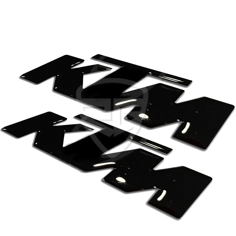 2'li KTM 3D Damla Sticker Siyah