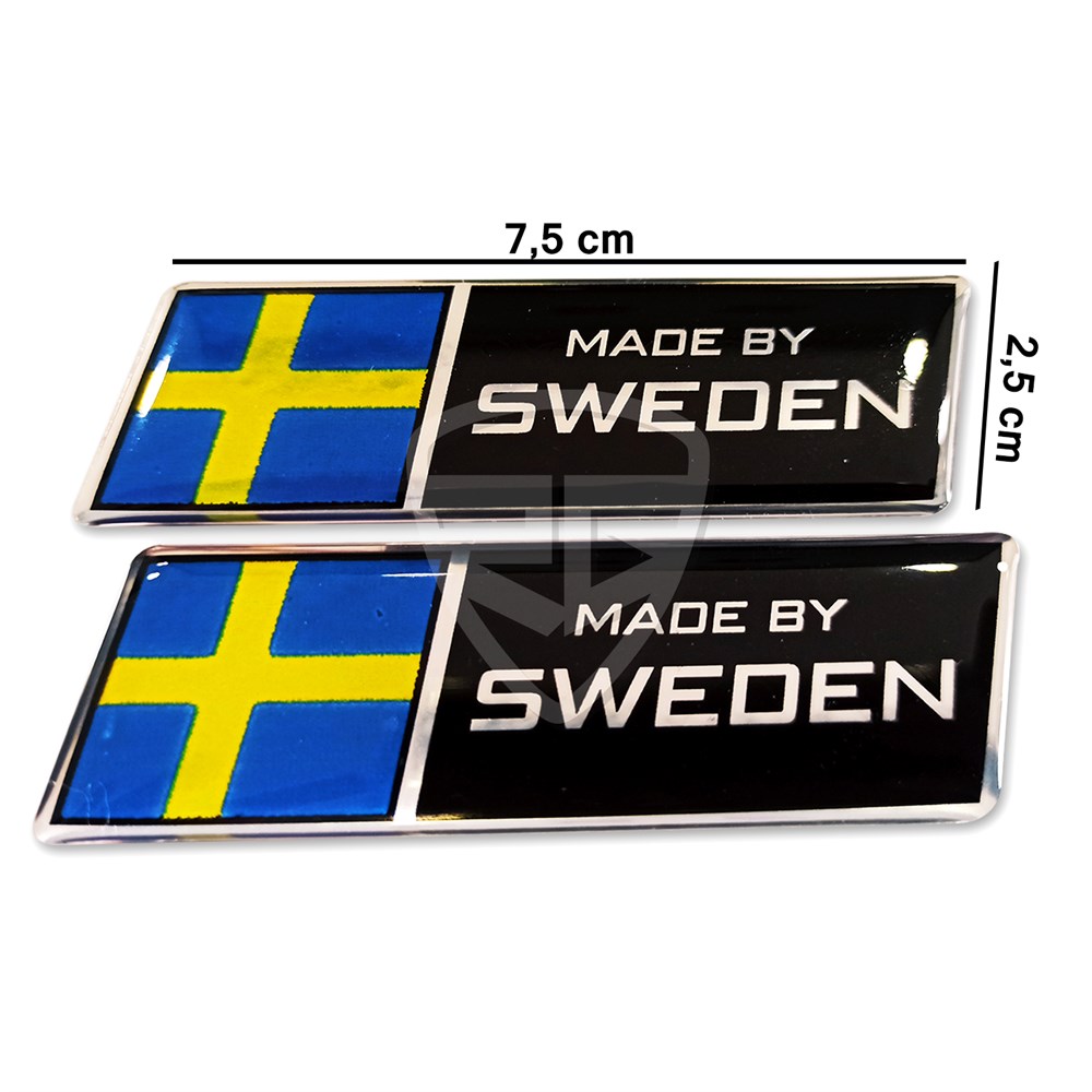 2'li Made By Sweden 3D Sticker