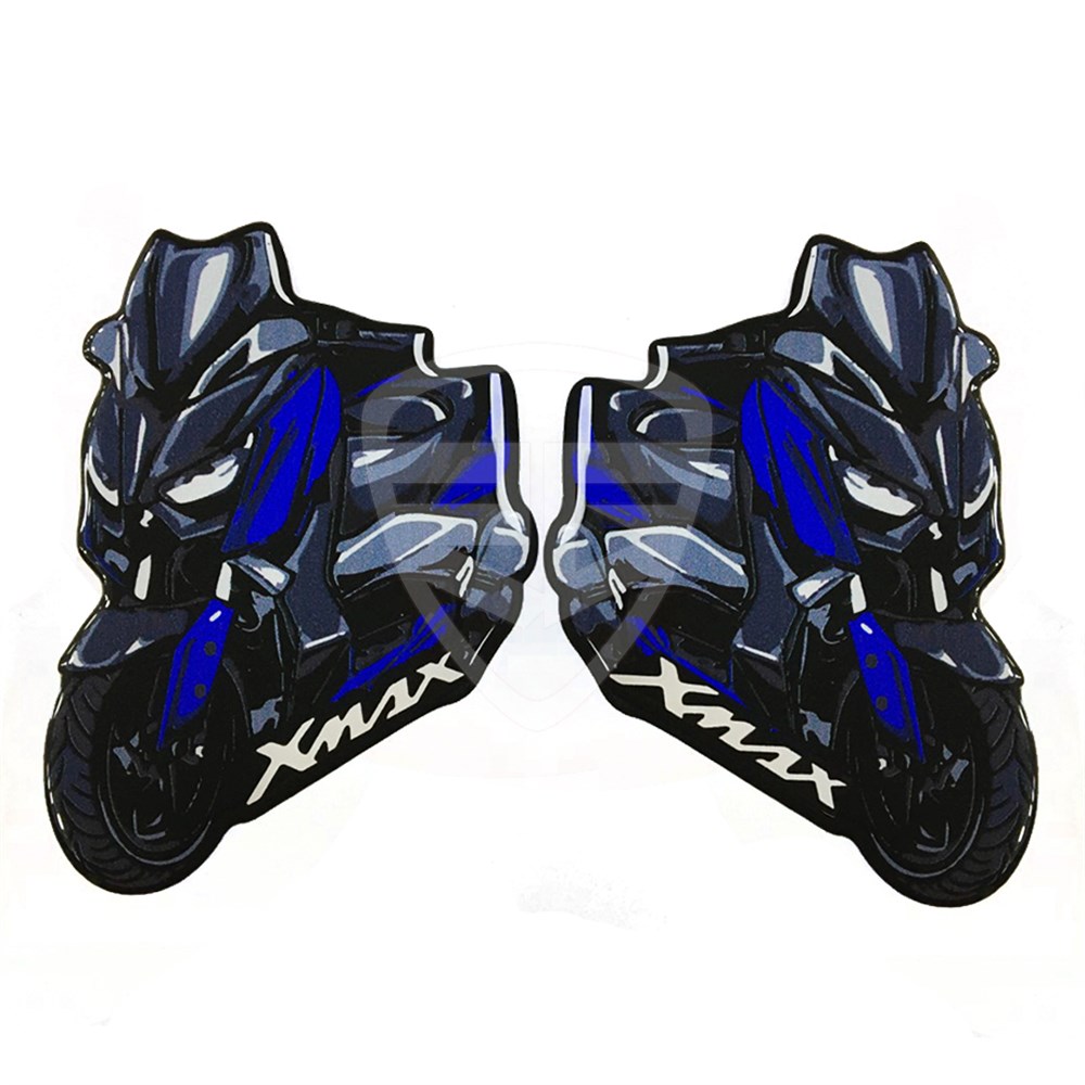 2'li Xmax 3D Damla Sticker Mavi