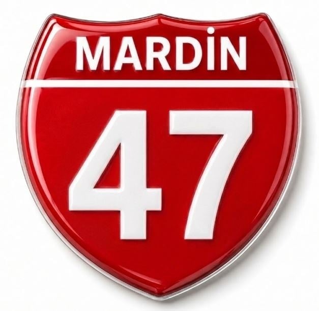 Redlinegrafik 47 Mardin Plaka Kodlu 3D Kabartmalı Araç 1 Adet Sticker Etiket Kırmızı  Beyaz