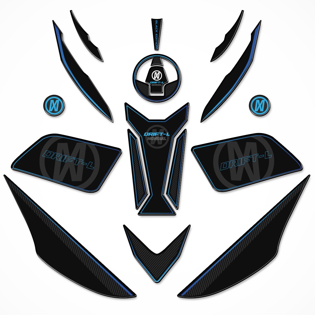 Redlinegrafik Mondial Drift L Full Tank Pad Set Siyah - Mavi