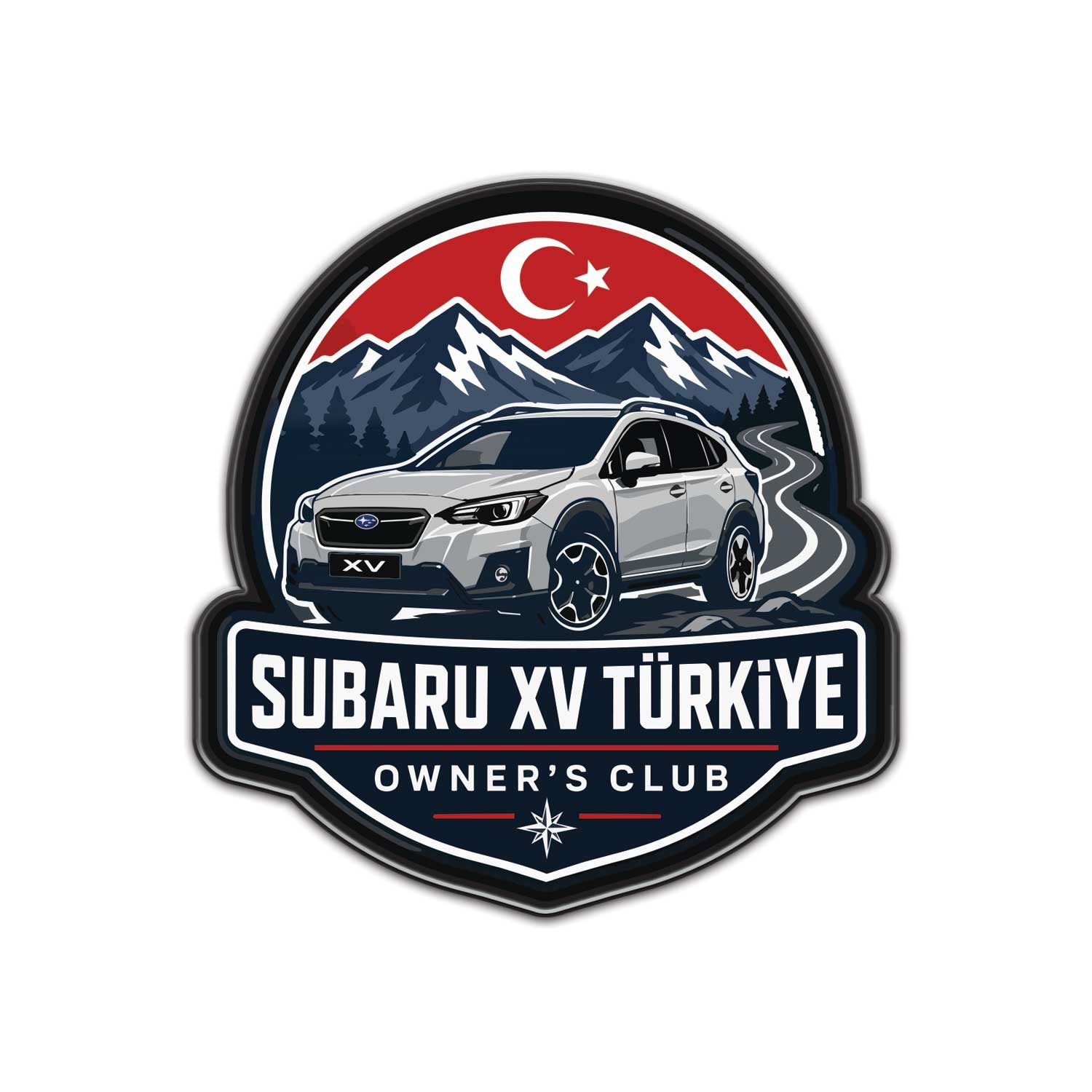 Redlinegrafik Subaru XV Türkiye Grup 3D Damla Sticker 1 Adet Model 2 