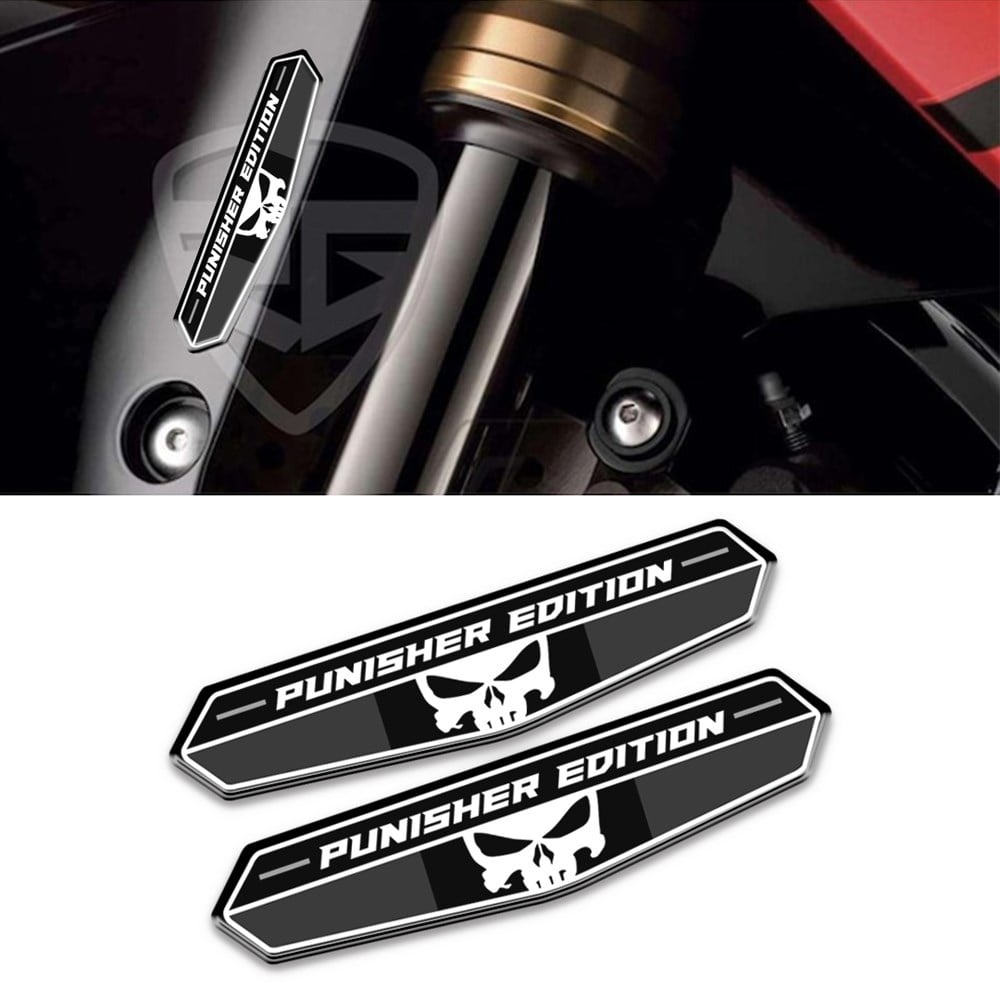 3D Gümüş Motosiklet Çıkartma Etiket Sticker Punisher Edition