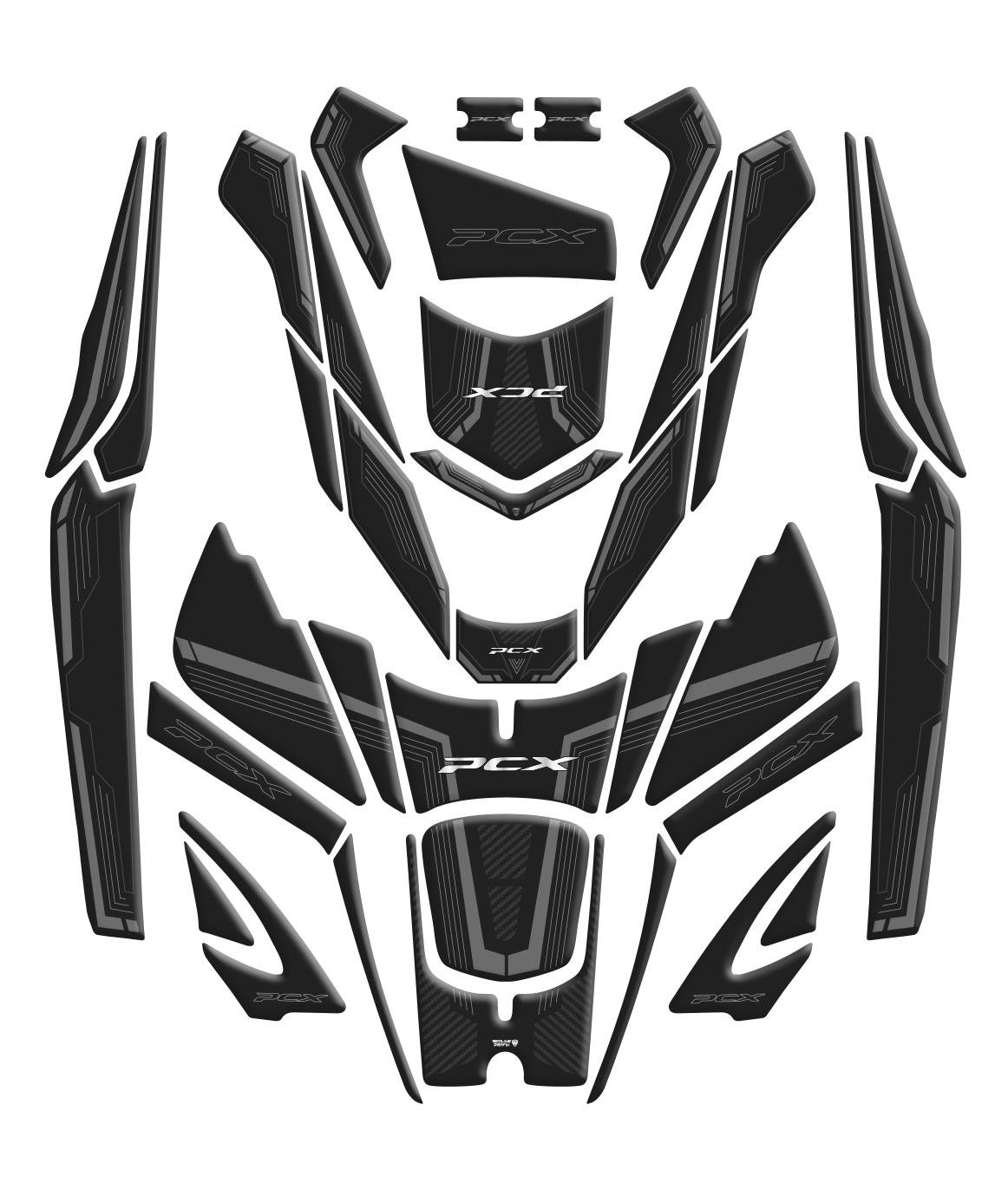 Honda PCX 2025 Karbon Gri Full Set Redline Grafik