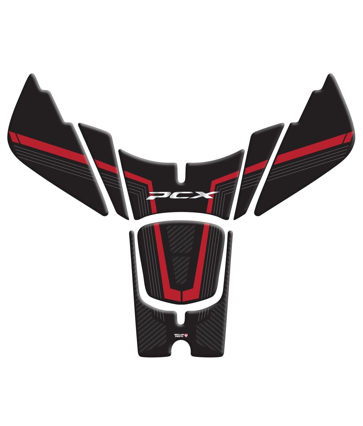 Honda PCX 2025 Karbon Kırmızı Tank Pad Redline Grafik