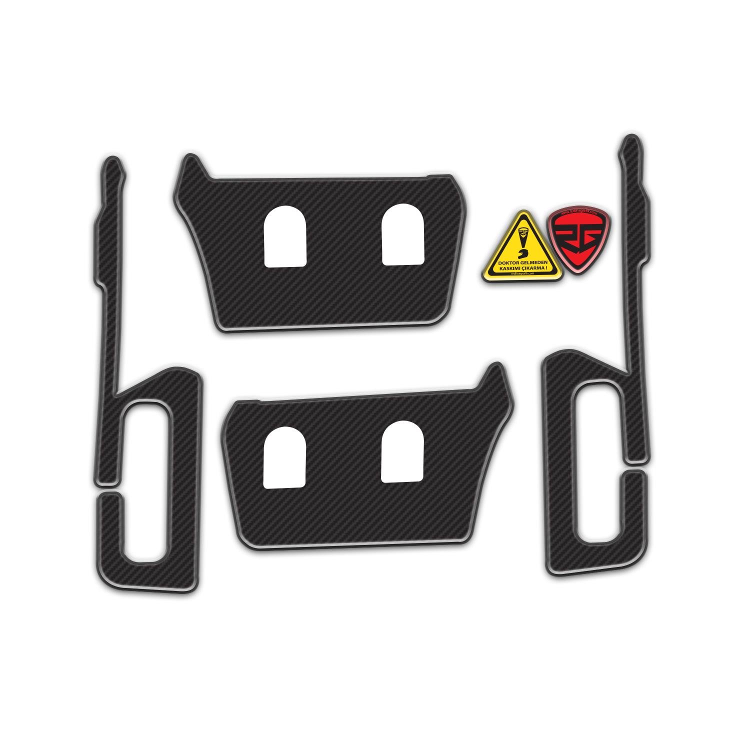 Cf Moto 450 Mt Uyumlu Ön Maşa Çatal koruyucu 4 Parça Pad Set Karbon Redline Grafik