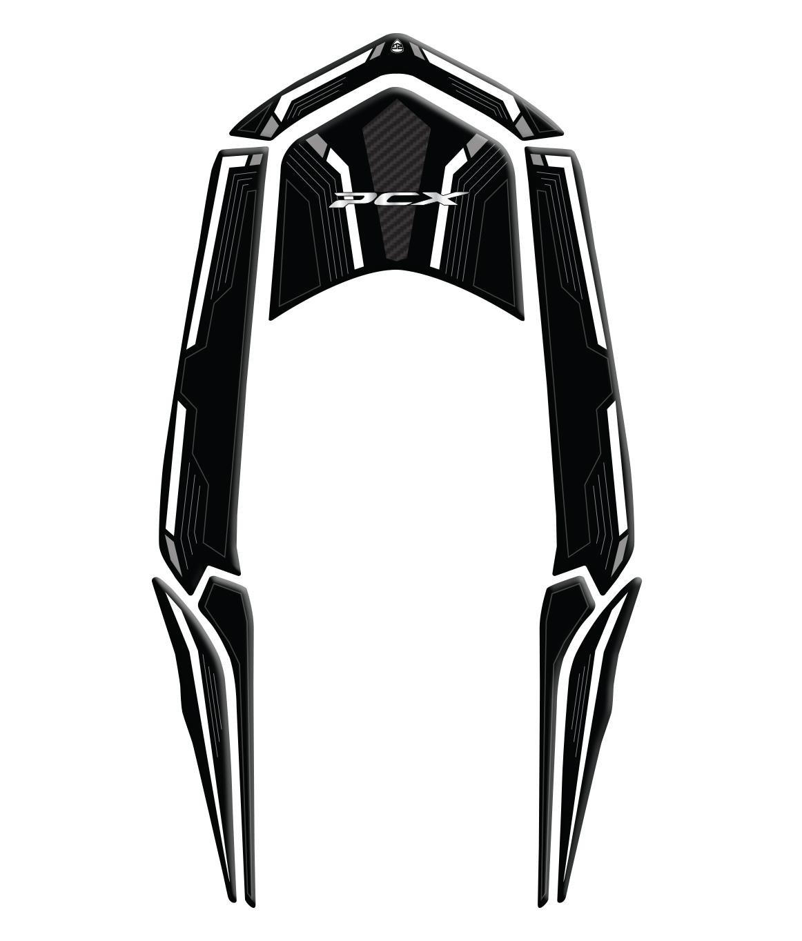 Honda PCX 2025 Karbon Beyaz Kuyruk Pad Redline Grafik