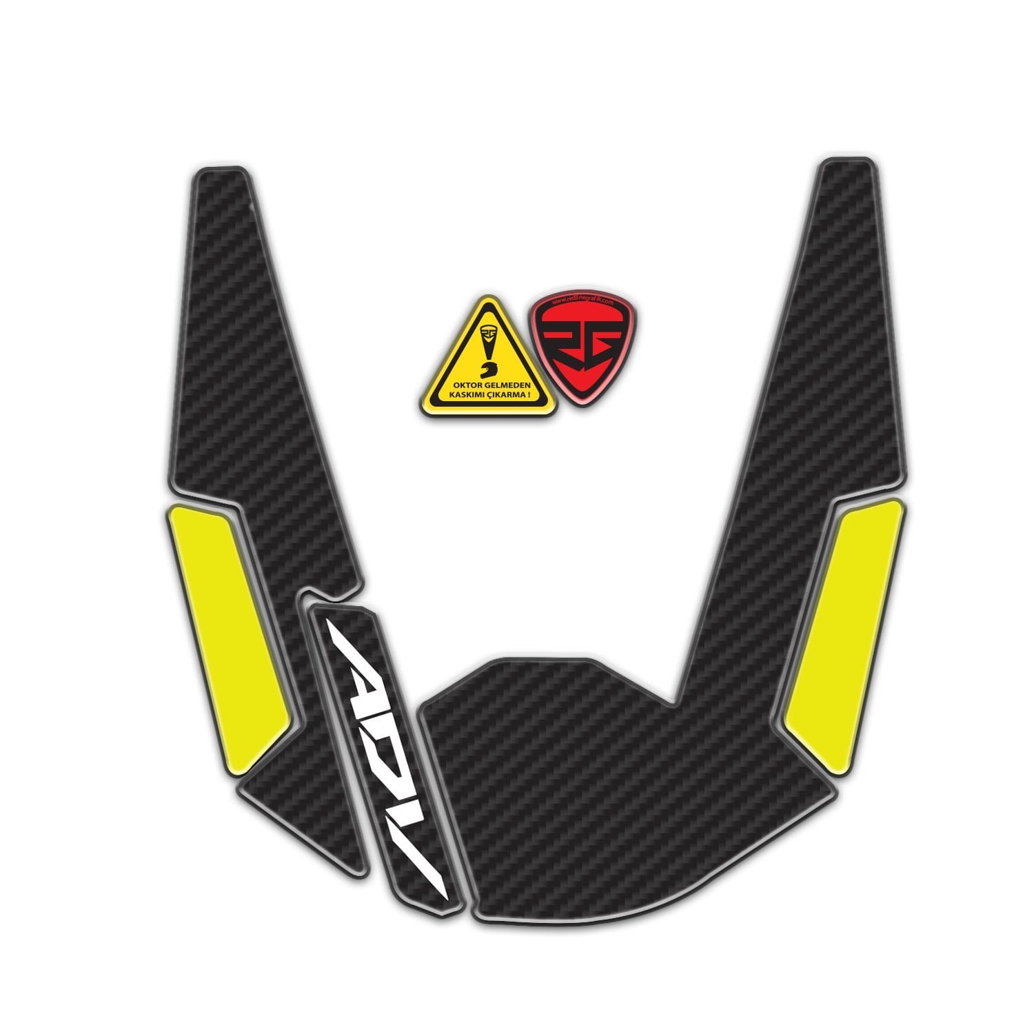 ADV350 Karbon Sarı Tasarım Çamurluk 3D Kabartmalı Pad Sticker Etiket Redlinegrafik 