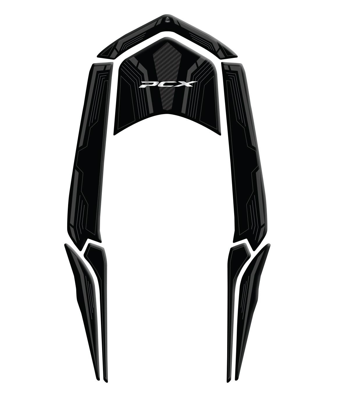 Honda PCX 2025 Karbon Gri Kuyruk Pad Redline Grafik