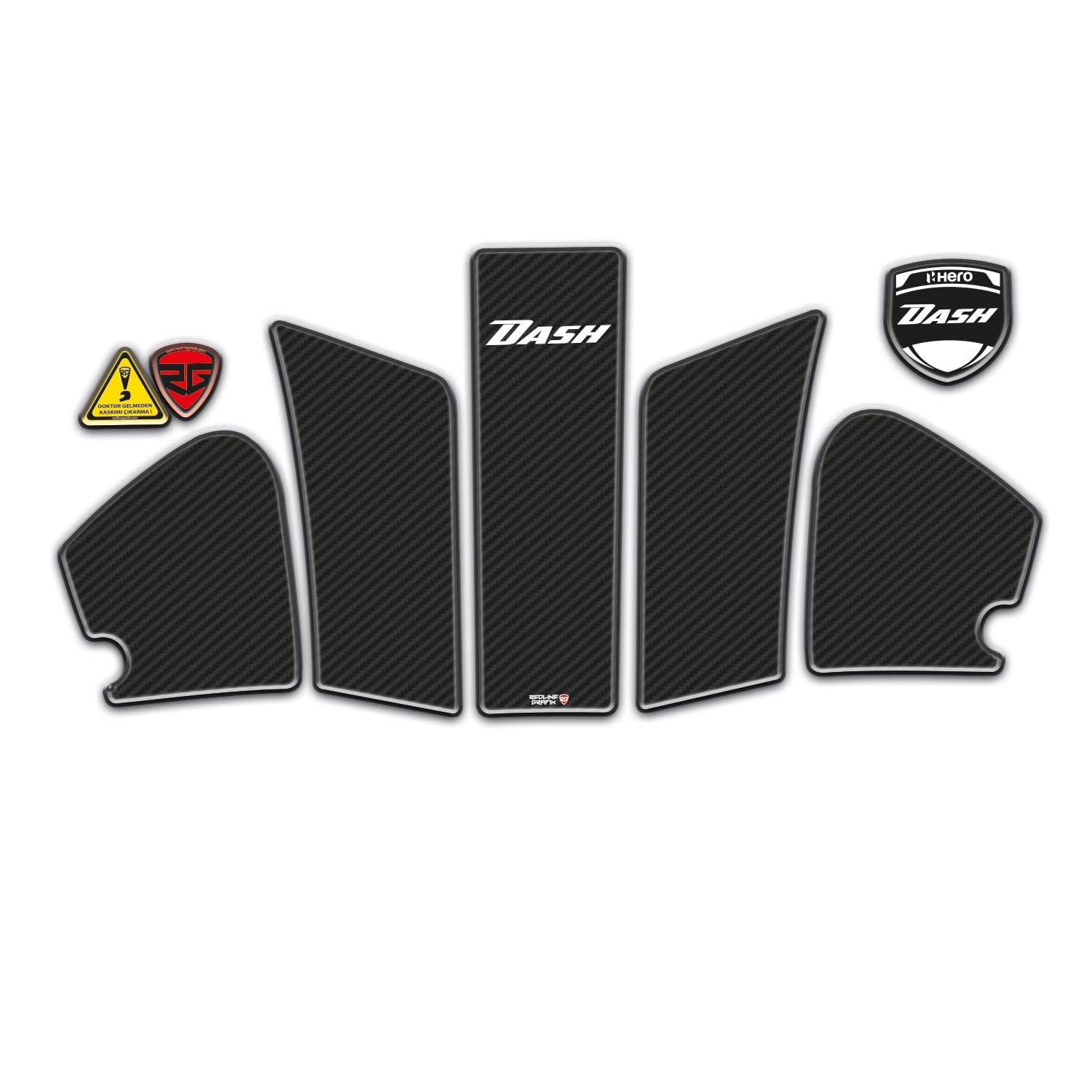 Hero Dash 125 Uyumlu Karbon Tank Pad Set Redline Grafik