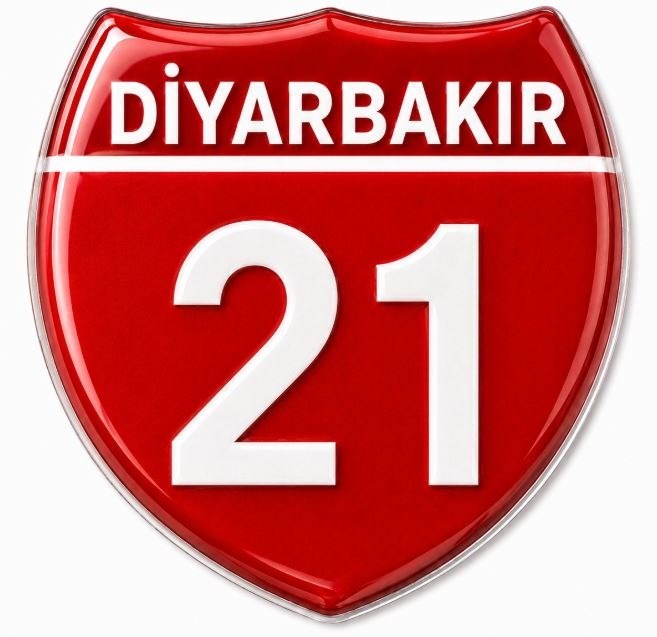 Redlinegrafik Diyarbakır 21 Plaka Kodlu 3D Kabartmalı Araç 1 Adet Sticker Etiket Kırmızı  Beyaz