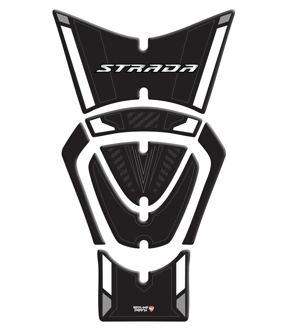 Mondial Strada Siyah Beyaz Tank Pad Redline Grafik