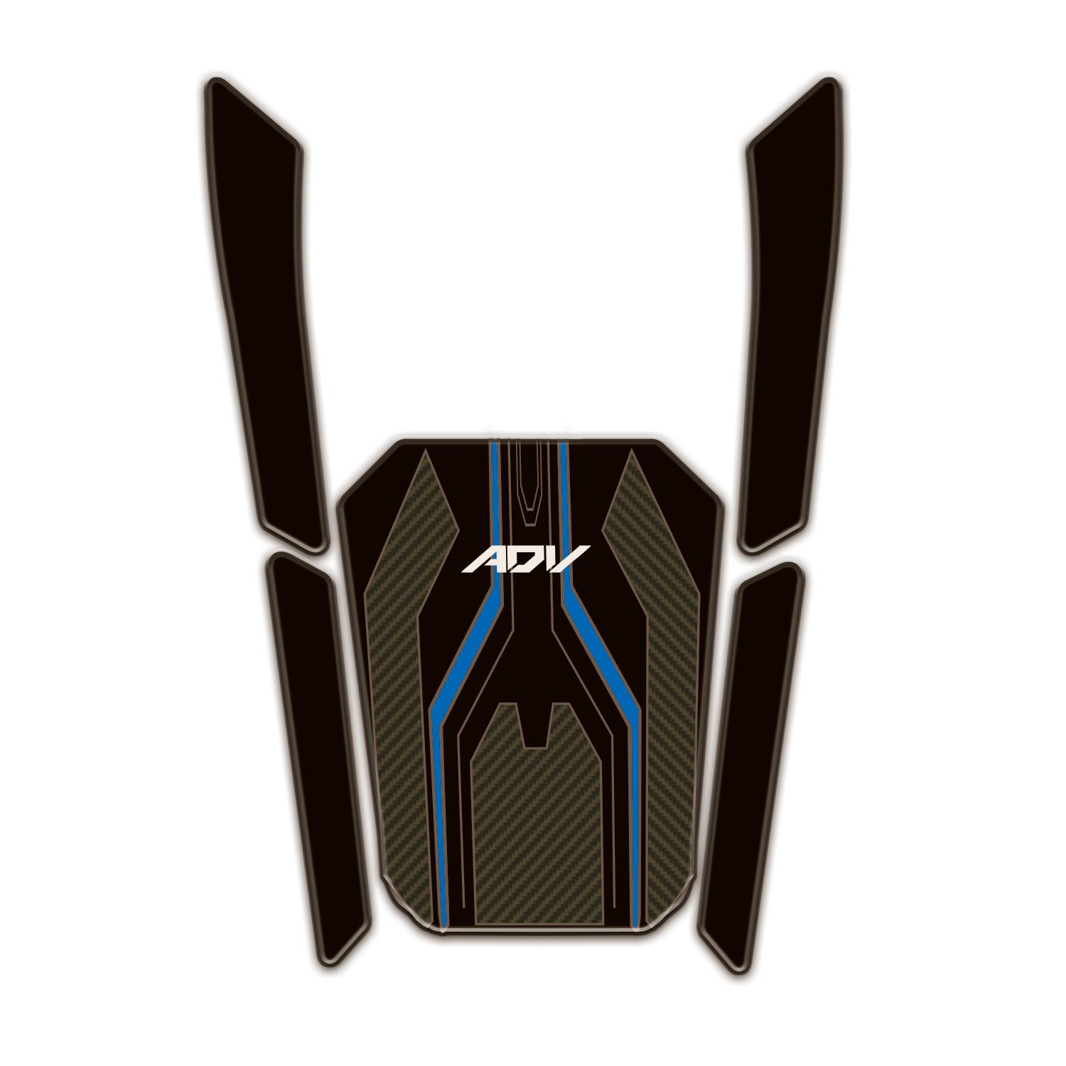 Redline Grafik Honda ADV 350 2023-2025 Uyumlu Mavi Siyah Tank Pad