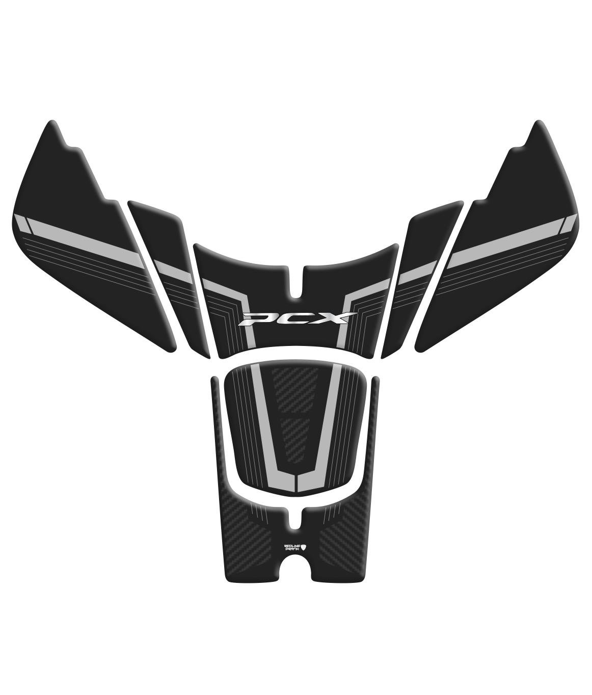 Honda PCX 2025 Karbon Beyaz Tank Pad Redline Grafik