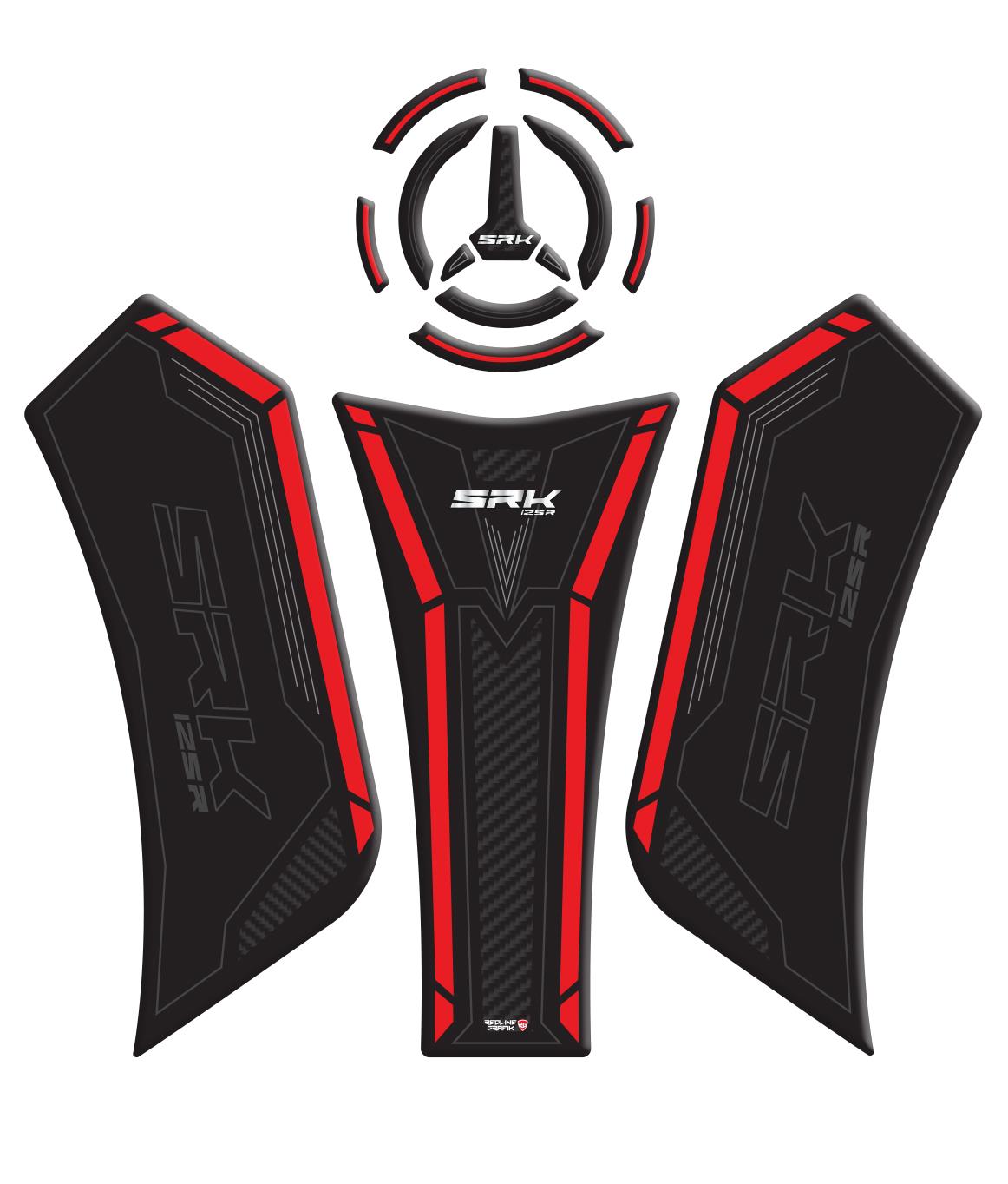 RKS SRK 125 Kırmızı Tank Pad Redline Grafik
