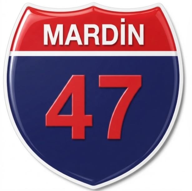 Redlinegrafik Mardin 47Plaka Kodlu 3D Kabartmalı Araç 1 Adet Sticker Etiket lacivert kırmızı Renk