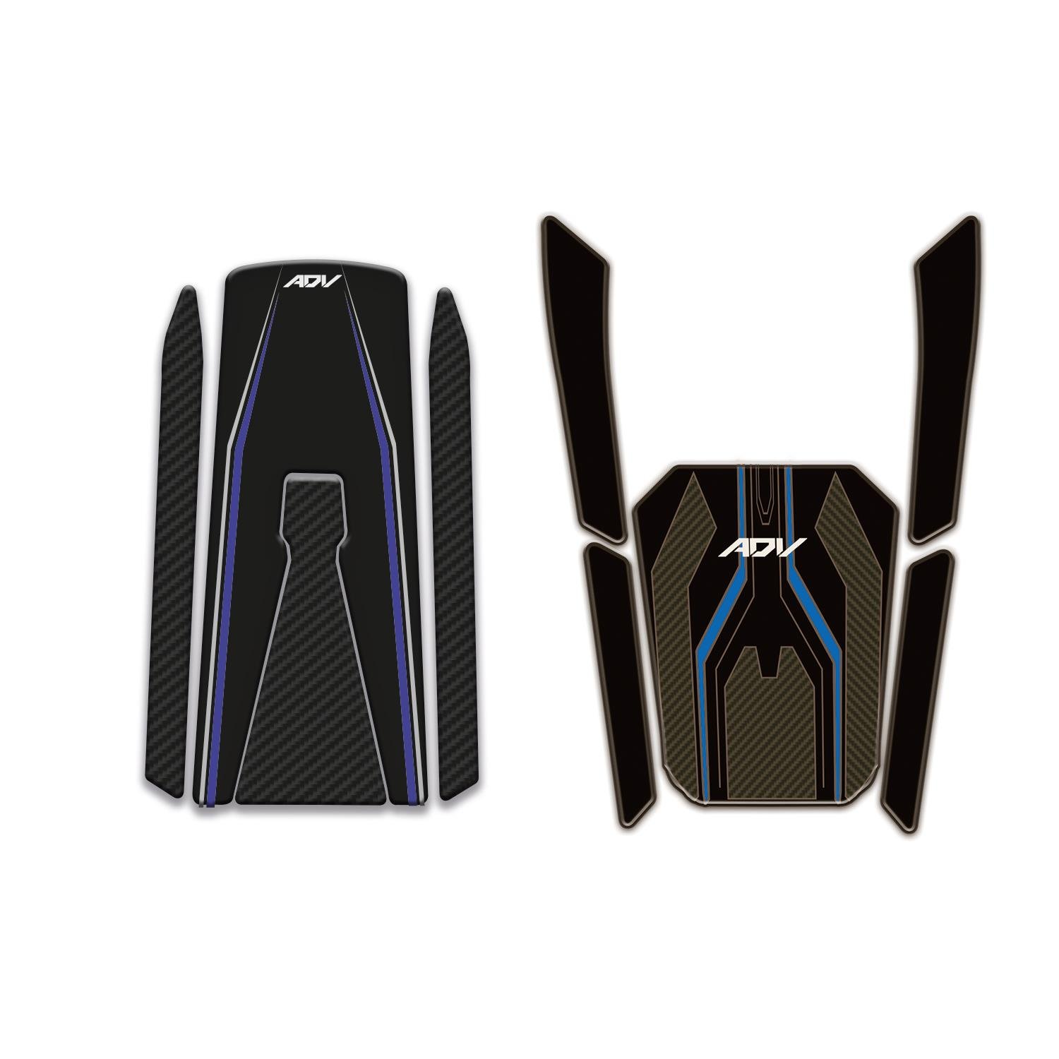 Redline Grafik Honda ADV 350 2023-2025 Uyumlu Mavi Siyah Tank Pad ve Ön Sele Altı Pad