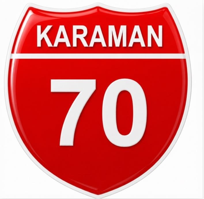 Redlinegrafik Karaman 70plaka Kodlu 3D Kabartmalı Araç 1 Adet Sticker Etiket kırmızı beyaz Renk