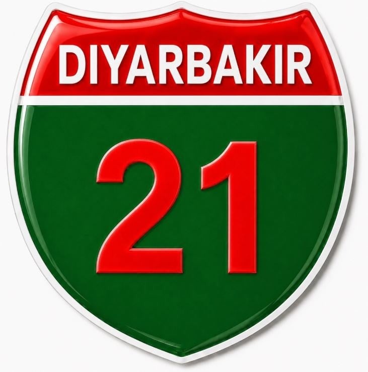 Redlinegrafik Diyarbakır 21Plaka Kodlu 3D Kabartmalı Araç 1 Adet Sticker Etiket yeşil kırmızı Renk