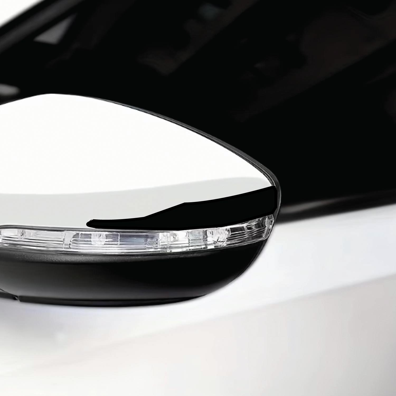 Piano Black Dikiz Aynası Etiketi Dekoratif Çizik Önleyici 3D Kabartmalı Sticker 2 Adet Redlinegrafik