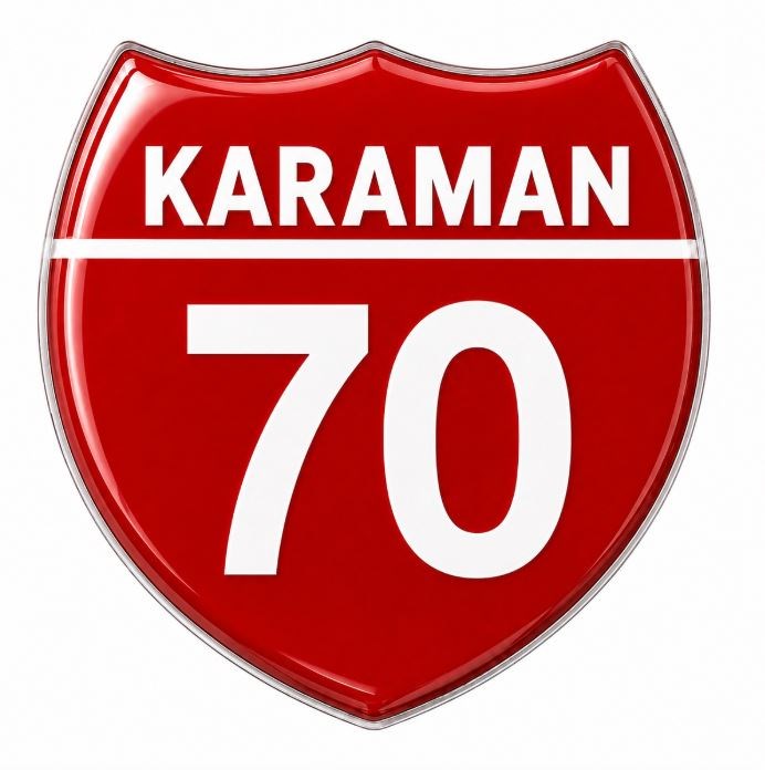 Redlinegrafik 70 Karaman  Plaka Kodlu 3D Kabartmalı Araç 1 Adet Sticker Etiket Kırmızı  Beyaz