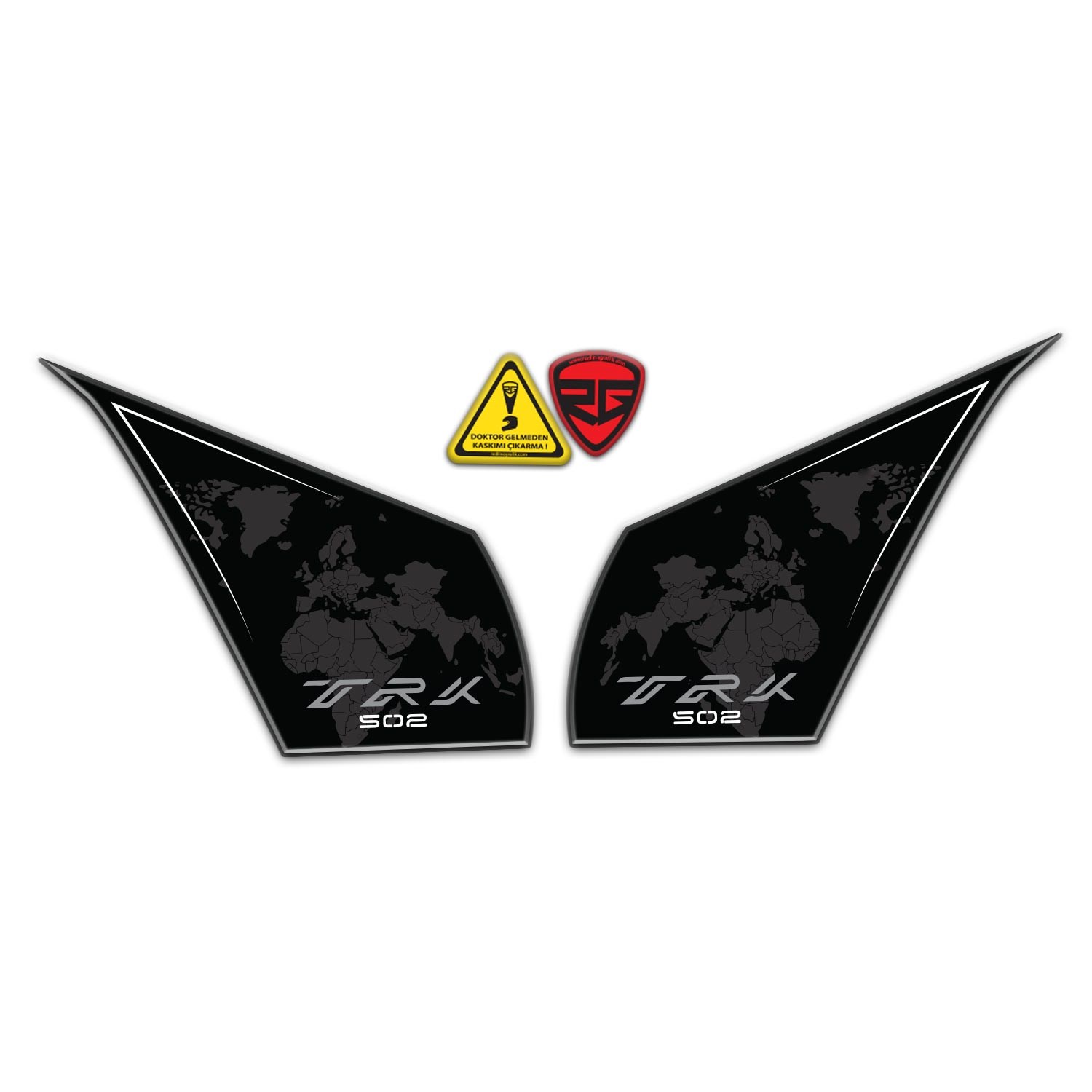 Redlinegrafik Benelli Trk 502 Uyumlu  Siyah Beyaz Yan Pad Set