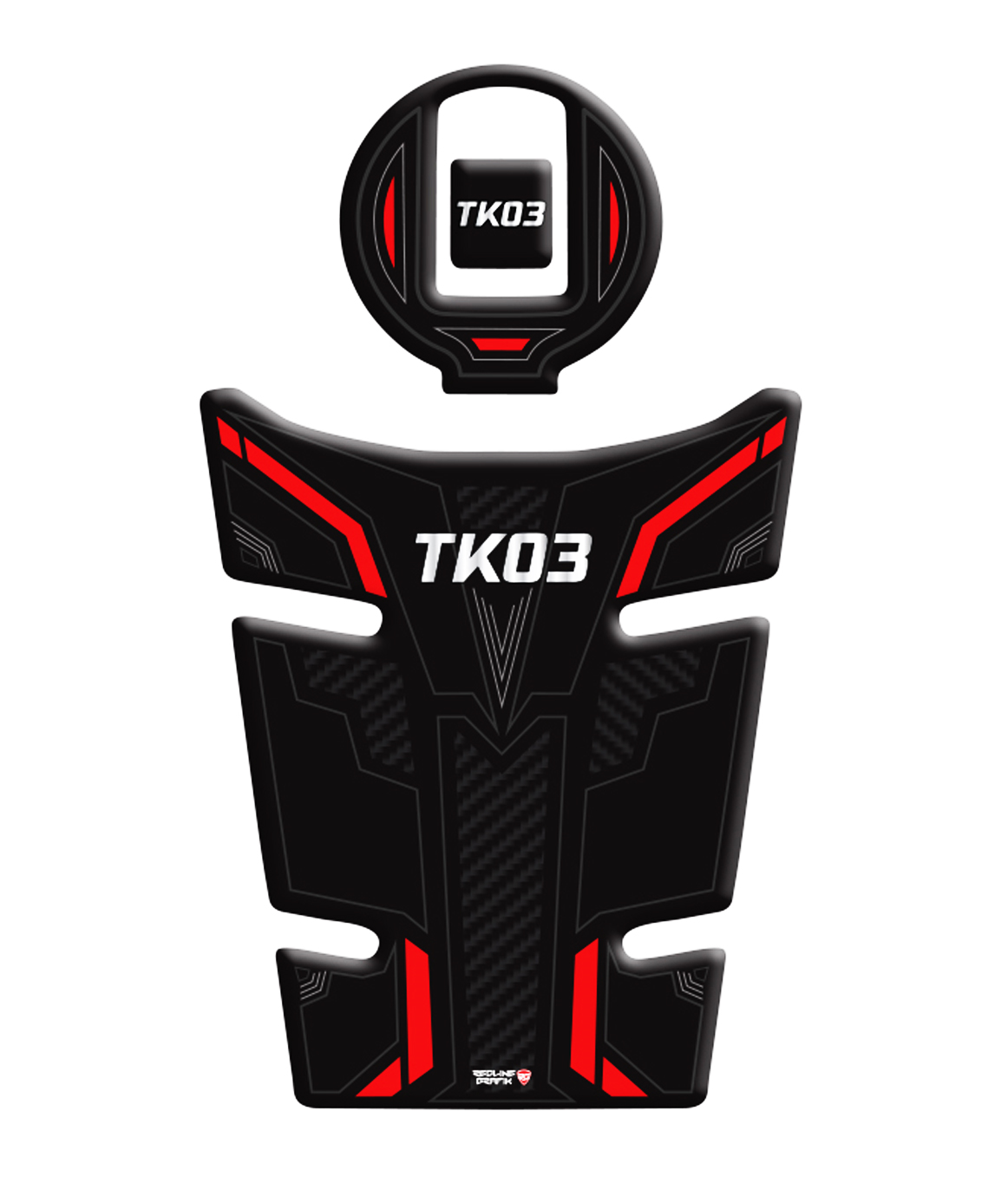 Kuba TK-03 Kırmızı Tank Pad Depo Kapak Pad Redline Grafik