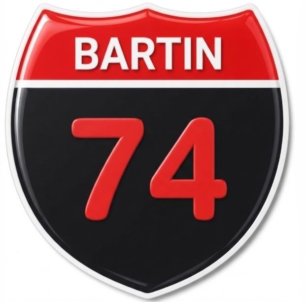 Redlinegrafik Bartın 74plaka Kodlu 3D Kabartmalı Araç 1 Adet Sticker Etiket kırmızı siyah Renk