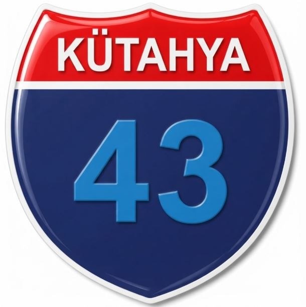 Redlinegrafik Kütahya 43Plaka Kodlu 3D Kabartmalı Araç 1 Adet Sticker Etiket mavi lacivert Renk