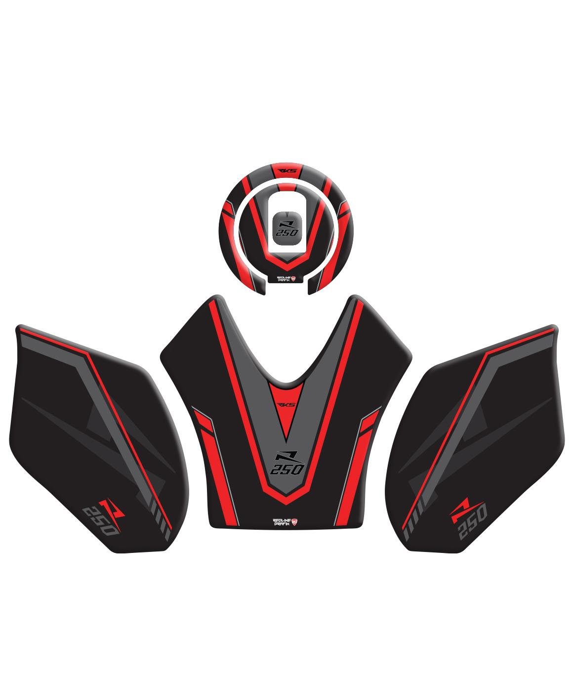 RKS R250 Kırmızı Tank Pad Redline Grafik
