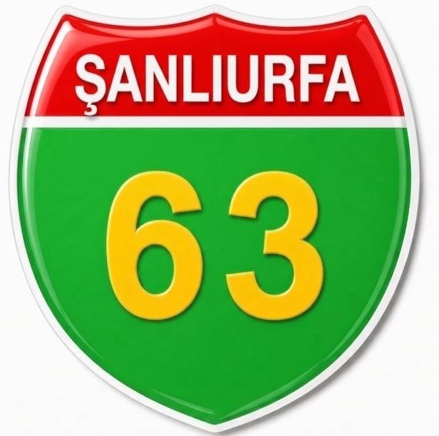 Redlinegrafik şanlıurfa 63plaka Kodlu 3D Kabartmalı Araç 1 Adet Sticker Etiket sarı yeşil Renk