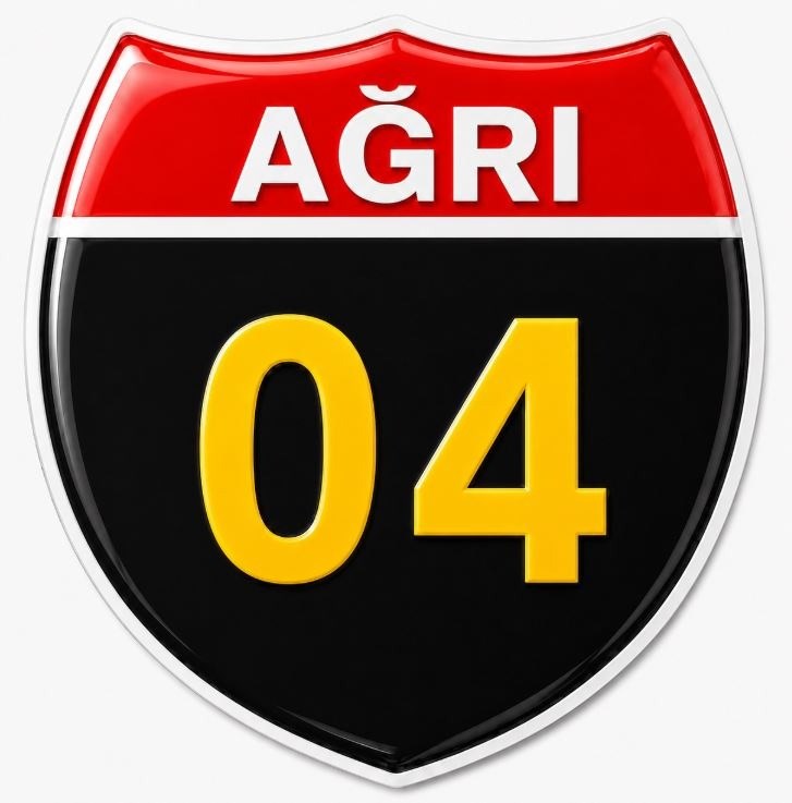 Redlinegrafik Ağrı 04 Plaka Kodlu 3D Kabartmalı Araç 1 Adet Sticker Etiket sarı siyah Renk